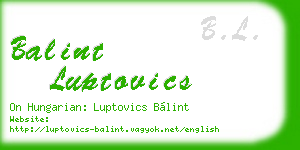 balint luptovics business card